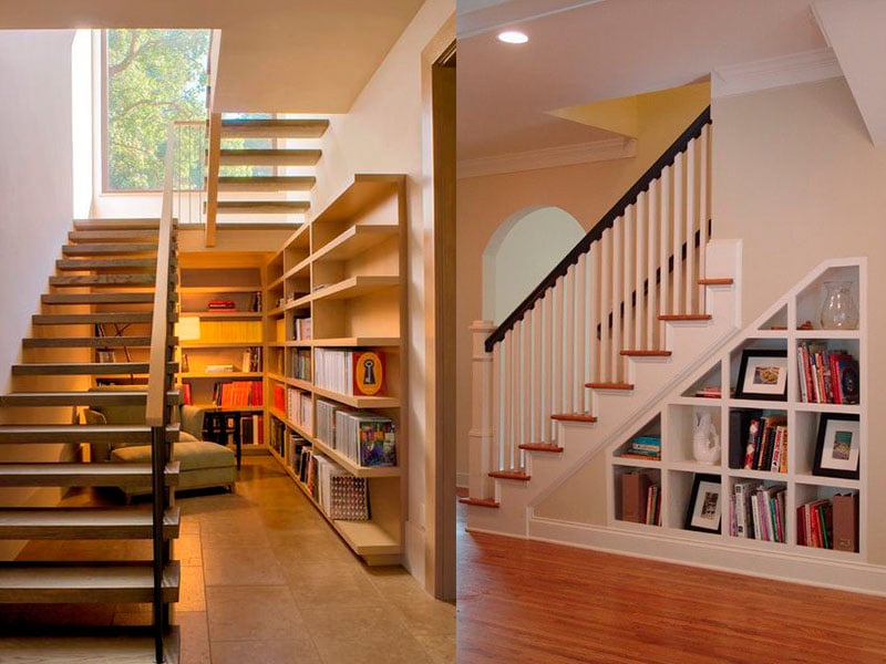 escaleras-libros-debajo de escaleras-ideas-casa